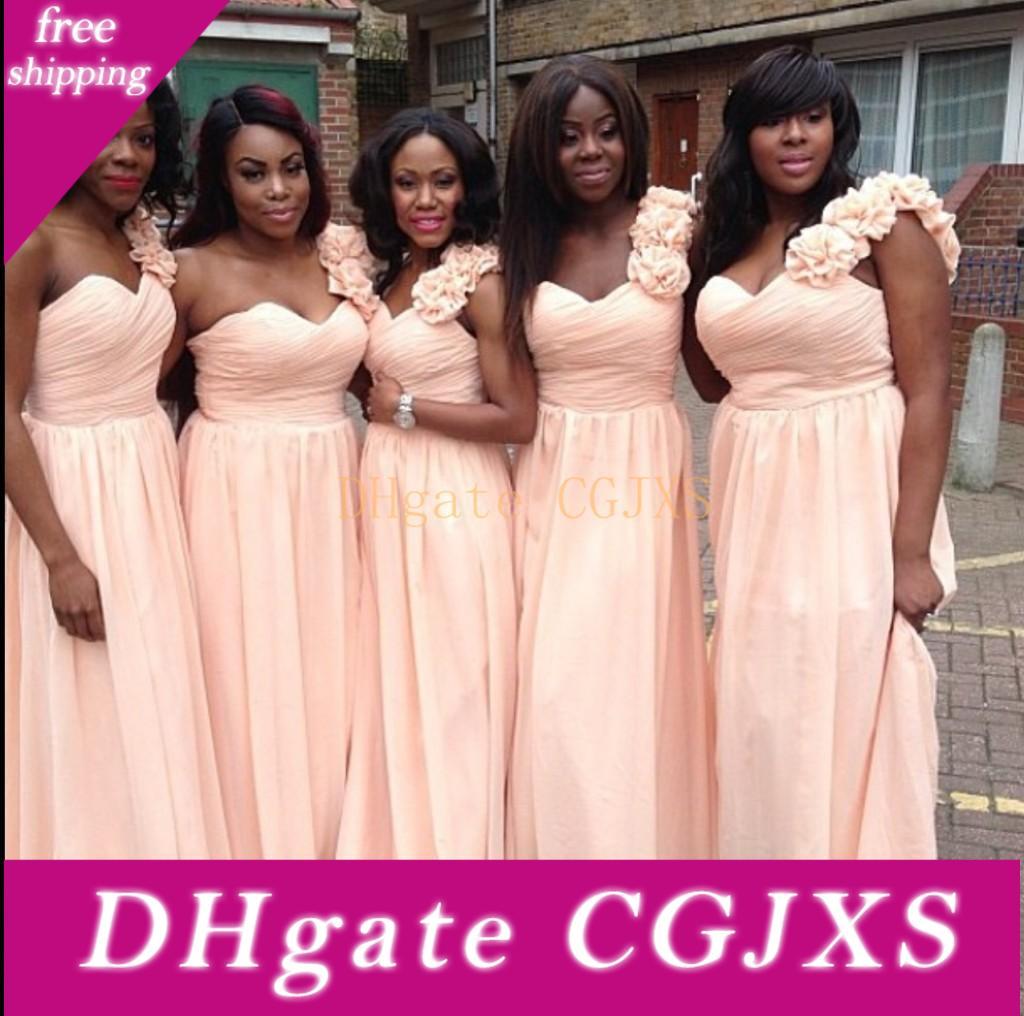 peach colored bridesmaid dresses