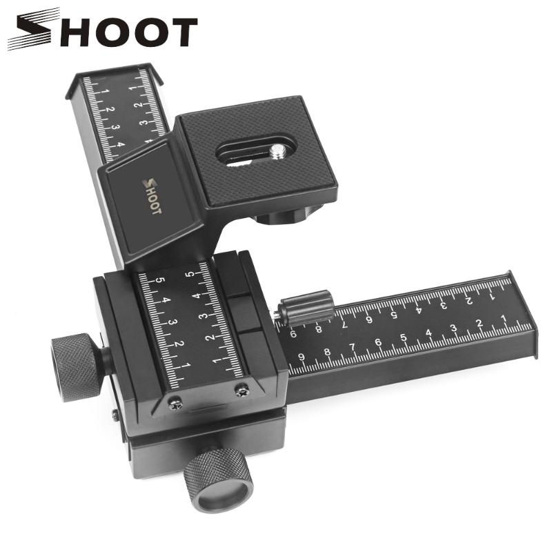 

SHOOT 4 Way Macro Focusing Rail Slider for Canon Sony Nikon Pentax Close-Up Shooting Tripod Head with 1/4 Screw for DSLR Camera