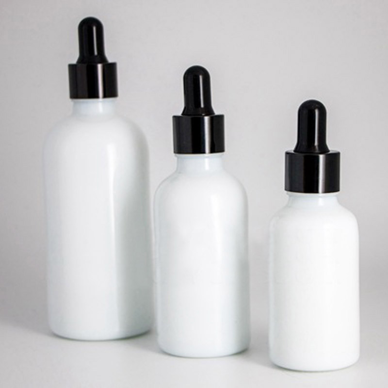 

Wholesale 30ml 50ml 100ml White Porcelain Essential Oil Glass Dropper Bottle Empty Serum Bottles With Black Cap