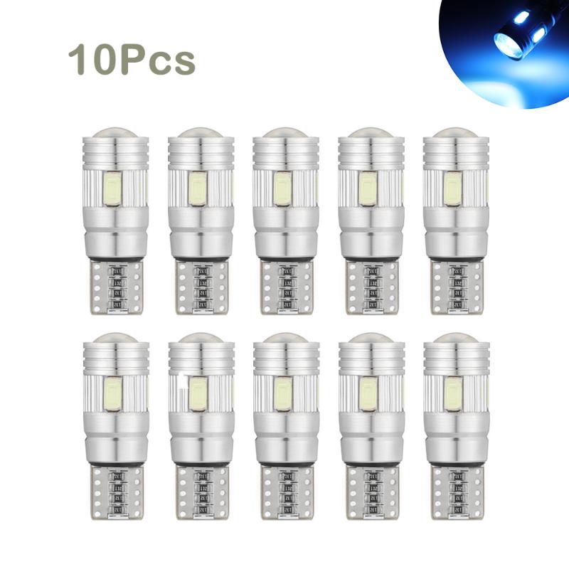 

2Pcs Car LED Lamp Beads T10 5630 Aluminum Shell Decoding Lamp Ice Blue Turn Signal License Plate Lights Width Indicator Light, As pic