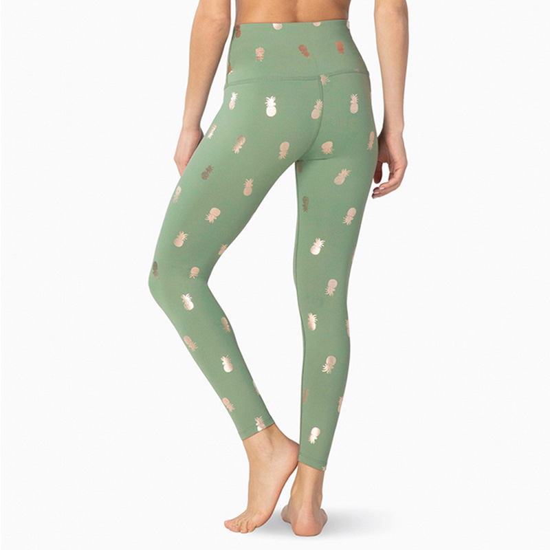 

Digital pineapple printing ladies fashion slim gym yoga leggings sports fitness bulift polyester spandex yoga pants for women, Black