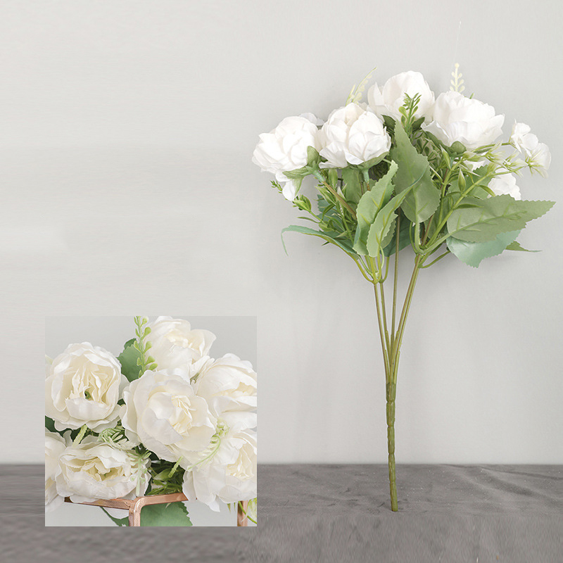 

1 Piece 7 Heads Artificials Peony Bouquets Wedding Homes Table Decoration Fake Flower Artificial Dried Flowers, Pink