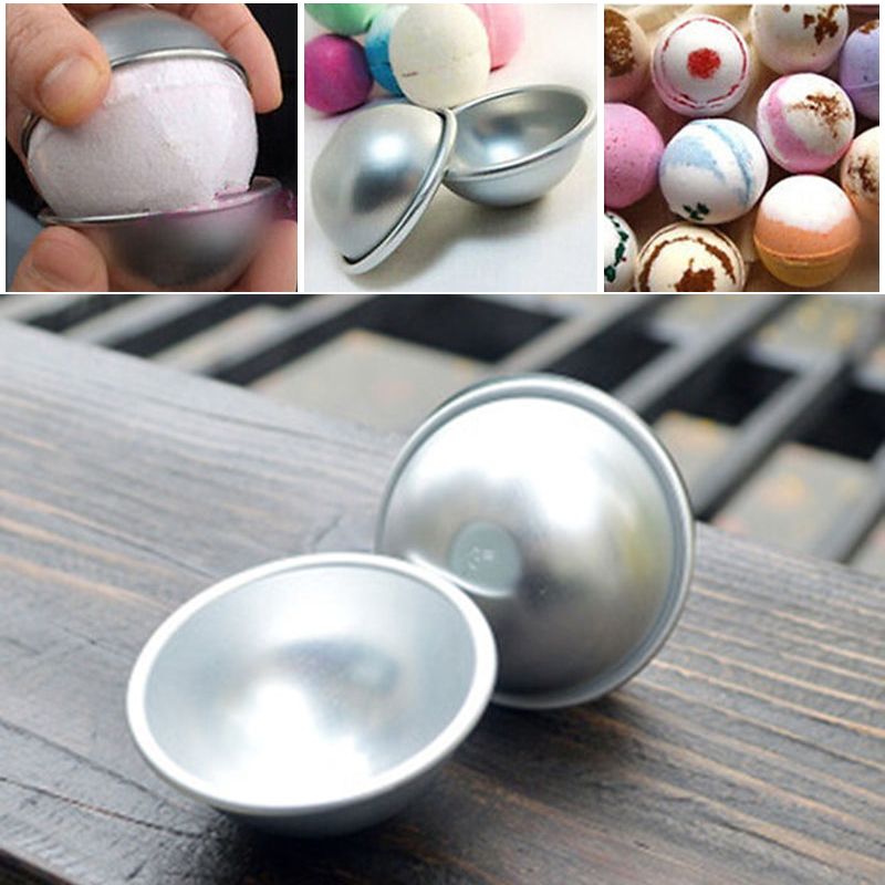 

Fashion 6pcs/set Mold Mould Aluminum Ellipsoid Cake Mold Bath Bomb Molds 3 Size tarte makeup cosmetics soap