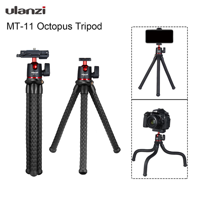 

MT-11 Octopus Tripod for DSLR Camera Smartphone Magic Arm W Detachable Ballhead Hot Shoe Phone Clip