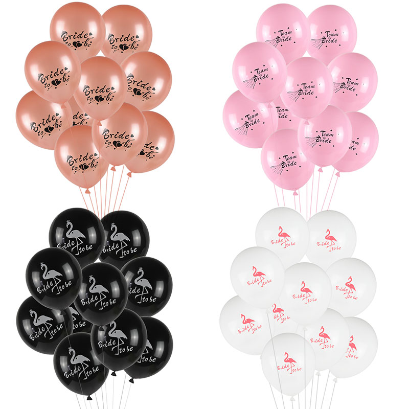 

10pcs 12inch Bride To Be Team Bride Air Balloon Flamingo Latex Balloon For Valentine's Day Wedding Hen Bachelor Party Decoration