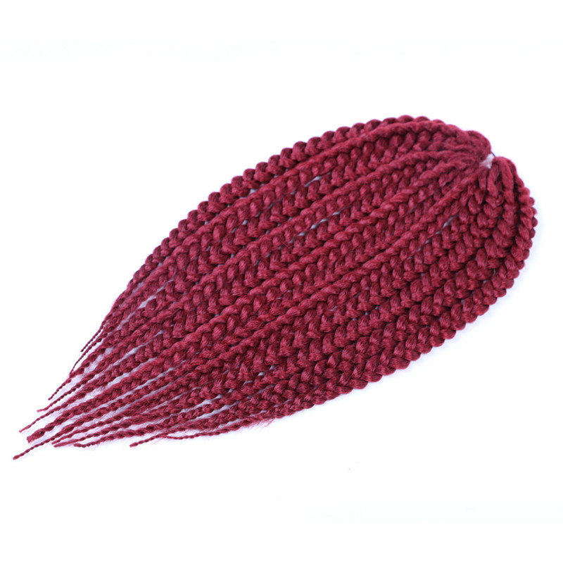 

14" Short Box Braids Crochet Hair 12Strands/pcs Synthetic Braiding Hair Extensions 80g/pcs Black Brown Burgundy Crochet Braids For Women, Bug