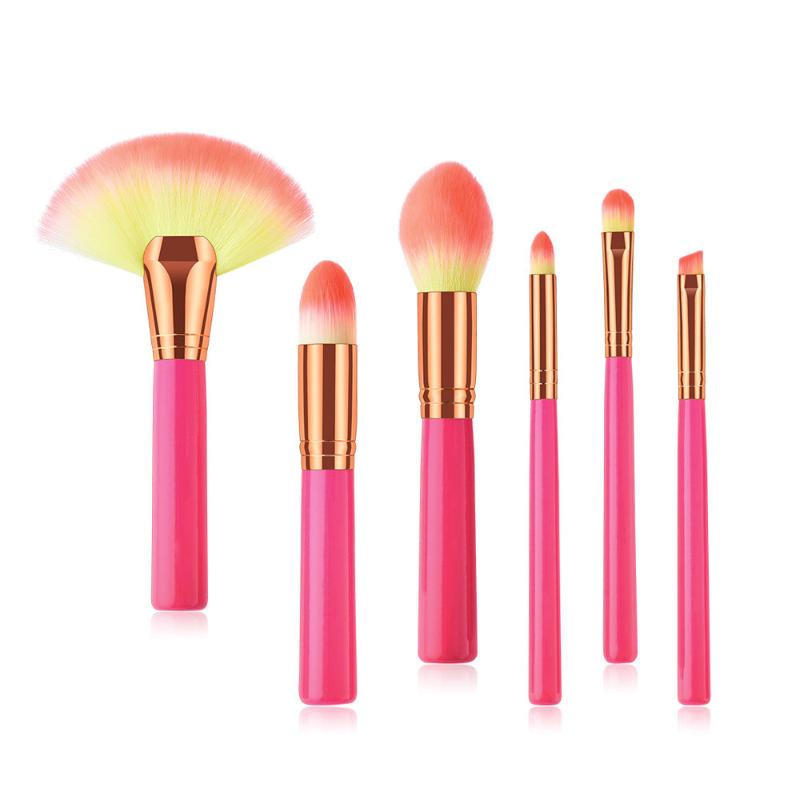 

6PCS Professional Makeup Brushes Set Wooden Foundation Cosmetic Eyebrow Eyeshadow Brush Makeup Brush Sets Tools L5108