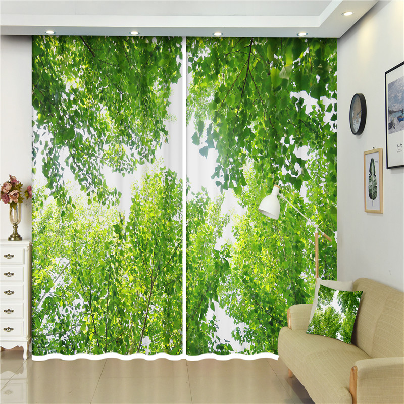 

European Style fresh Green forest curtainsfor Bedroom living room Office 3d Blackout Window Curtains Curtain home decoration, 3d curtain