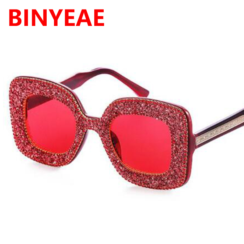 

2020 elegance Square Gittler Sunglasses Female Women Red Shades Classic Luxury Glamour Big bling sunglasses Vintage Designer