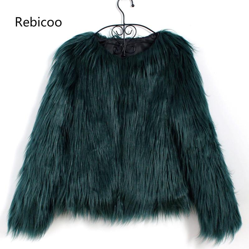 

Elegant Furry Fur Coat Women Fluffy Warm Long Sleeve Female Outerwear Autumn Winter Coat Jacket Hairy Overcoat, Beige