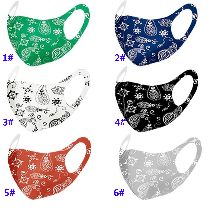 

Fashion Paisley Mask 3D Washable Reusable Mask PM2.5 Face Care Shield Sun Color Gold Elbow Sequins Designer Face Party Masks HH9-3210