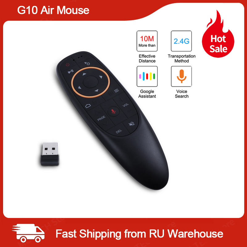 

G10 Air Mouse Voice Control with 2.4G USB Receiver Gyro Sensing Mini Wireless Smart Remote for Android TV BOX X96mini smart tv