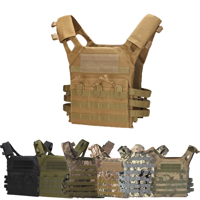 

Adjustable JPC Tactical Vest Molle Vest Outdoor Hunting Paintball Molle With Chest Plate Carrier Accessories, Black