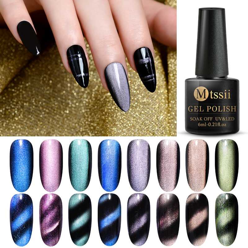 

Mtssii 5D Cat Eye Magnetic Color Nail Gel Polish Magnet Laser Starry Sky Jade Effect Soak Off UV Gel Nail Art Varnish Lacquer, Ds04060