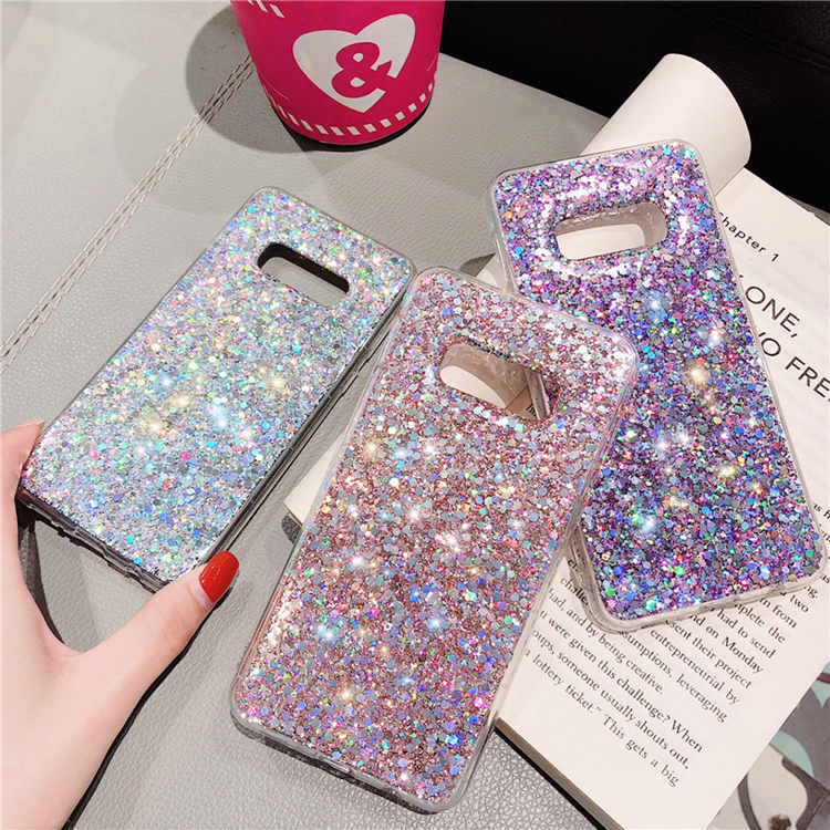 

Glitter Powder TPU Rhinestone Phone Case for iphone 12 11 pro xs xr max 8 7 6s plus fashion designer colorful back case, Leave color number