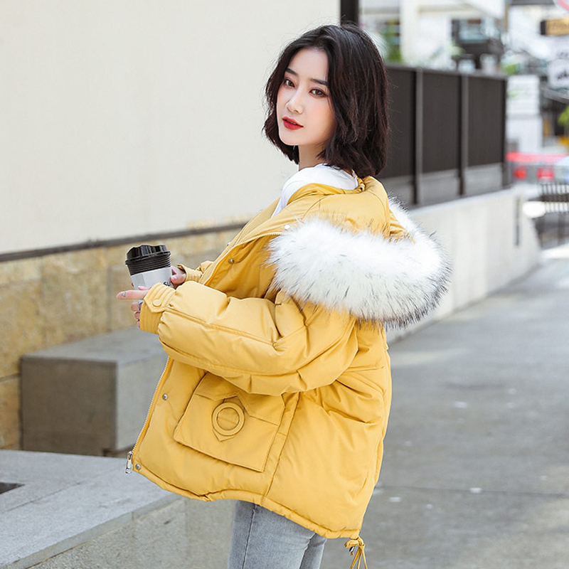 

Down cotton-padded jacket female heavy hair a new winter coat bread served paragraphs short little fashion small cotton-padded c, As picture