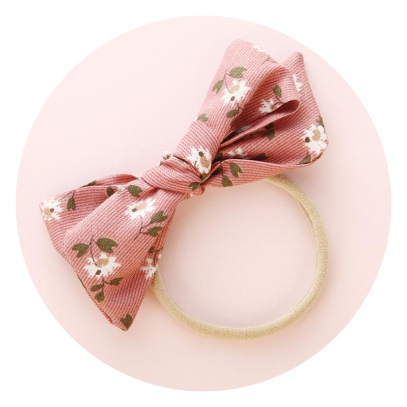 

1PCS Print Floral Bow Nylon Headband For Children Stretch Headbands Elastic Hair bands Baby Girl Hair Accessories Head Wrap, Nsfb-9490-4a6han