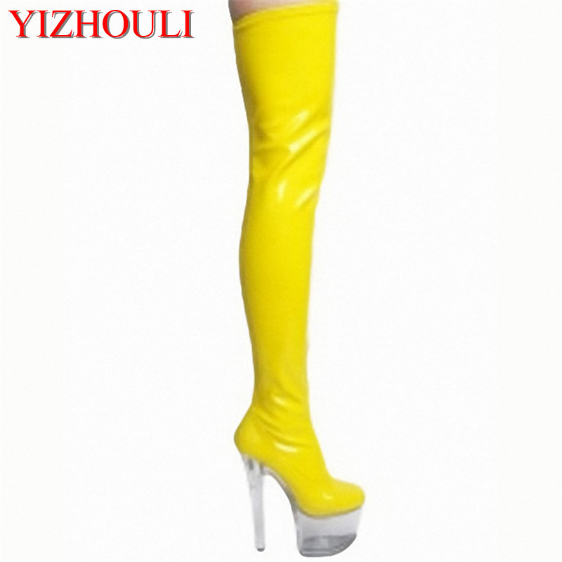 

necessary 15 cm super slim and sexy boots model runway shows shoes Noble temperament knee-high boots, 01