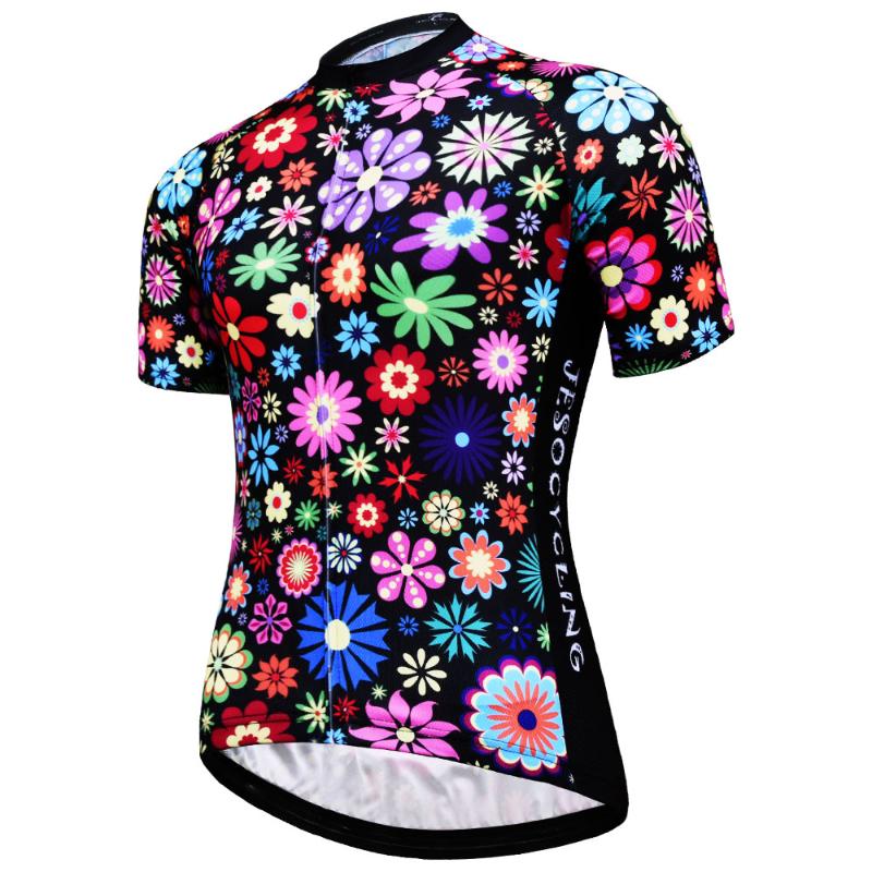 

Cycling Jersey 2020 Women Summer Short Sleeve Bike Jersey Quick-Dry Full Length Zipper Breathable Cycling Clothing Cycle Wear, Js-013