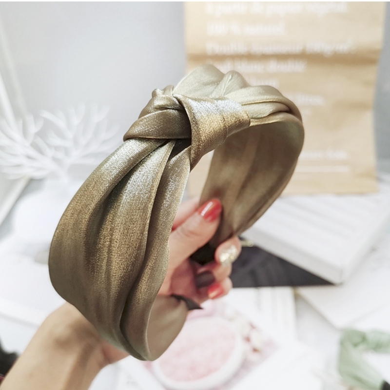 

Solid Color Cloth Cross Hairband Headband Turban for Women Lady Wide Plastic Hair Hoop Bezel Hair Bands Accessories