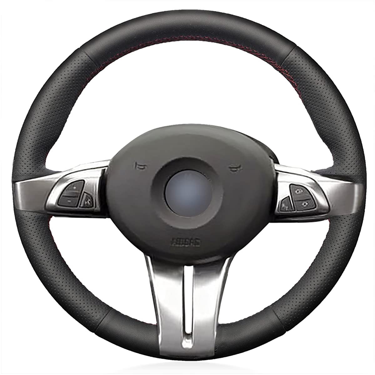 diy Customized Hand Stitch Black Leather Car Steering Wheel Cover for BMW Z4 E85 E86 2003-2008-image-566840048