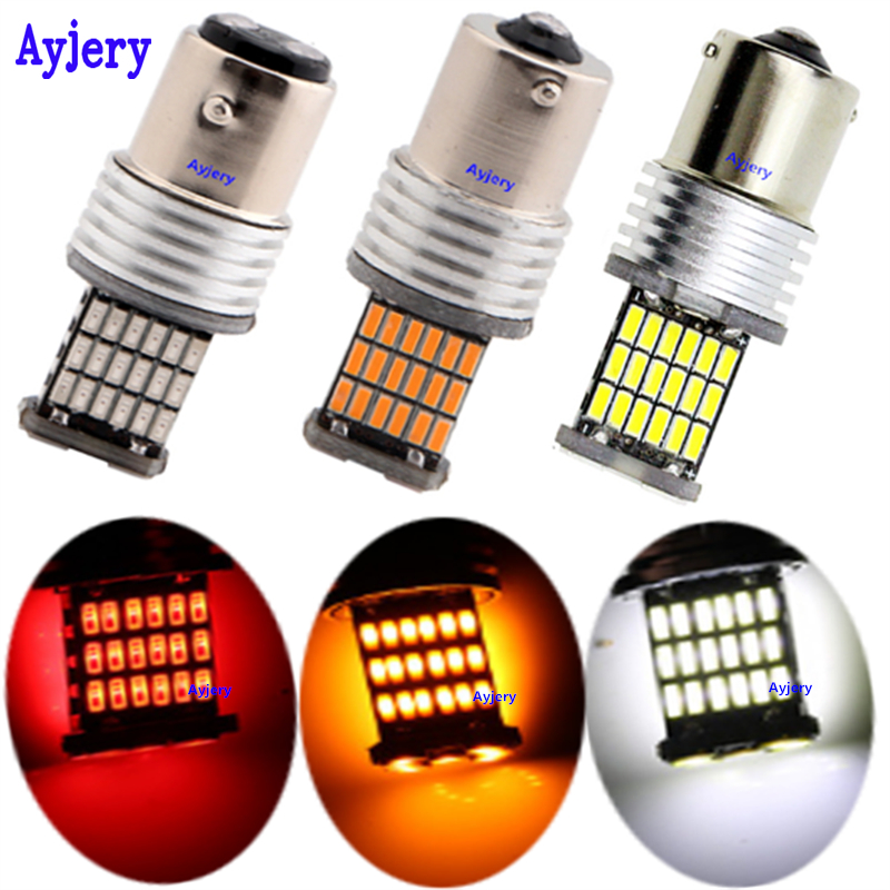 

2X Canbus No Error 1156 1157 T20 7440 7443 4014 45 SMD 3156 3157 Red White Car LED Bulb Turn Signal Parking Reverse Backup Light, As pic