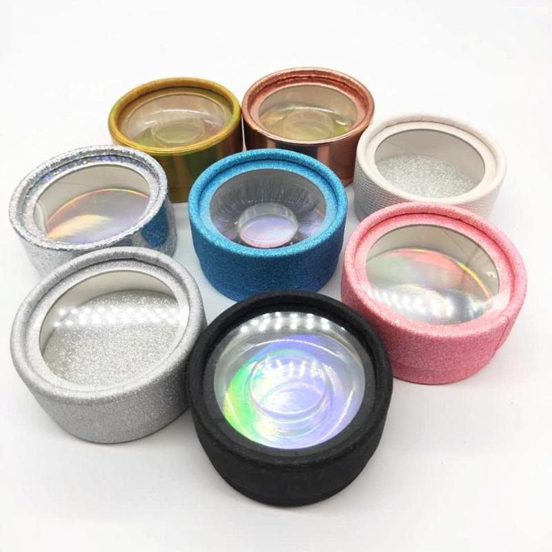 

Limatic wholesale 10pcs fake 3D 5D mink eyelashes false eyelash packaging box round box faux cils lash strip empty case