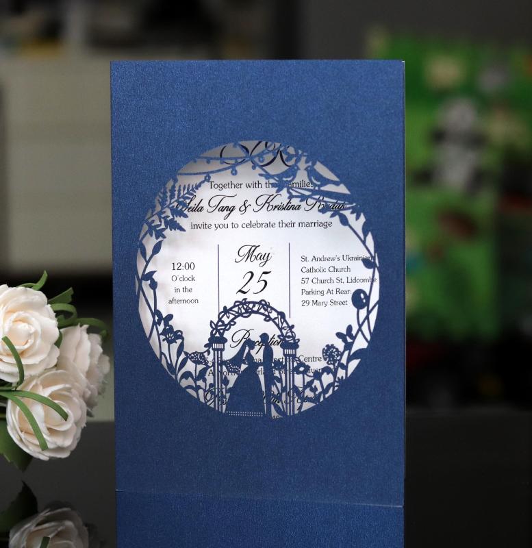 

Hollow Bride With Groom Wedding Invitation Card Paper Greeting Cards