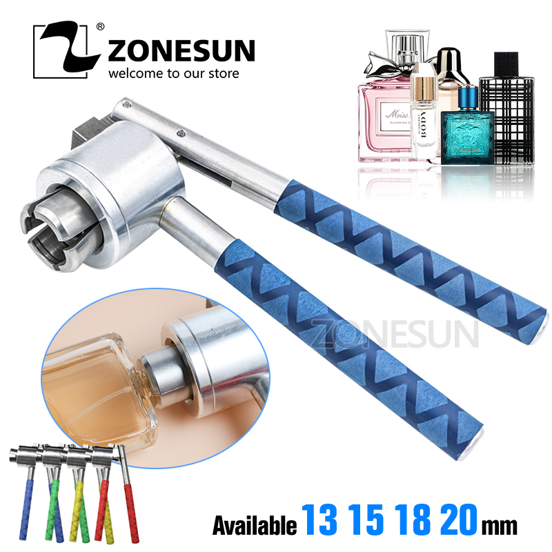 

ZONESUN 13 15 20mm Stainless Steel Manual Perfume Bottle Spray Vial Crimper Hand Capping Crimper Seal Capping Tool