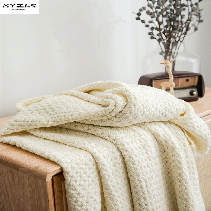 

Cotton Solid Color Knitted Blankets Modern Soft Throw Thread Blanket For Bed Sofa Travel Nap