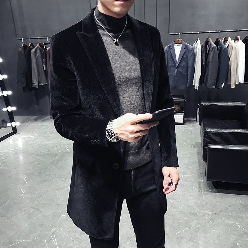 

2020 Winter Coats Men' ' Hair Jackets Trench Coat Men High Quality Windbreaker Business Casual Overcoat Men Size -3XL