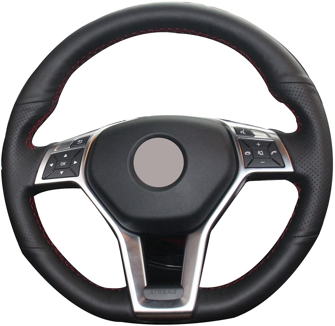 

Black Leather Suede Steering Wheel Cover for Benz C350 C250 C300 CLA250 CLS550 E250 E350 E400 E550 GLA45 AMG SL550 SLK250 SLK300 SLK350