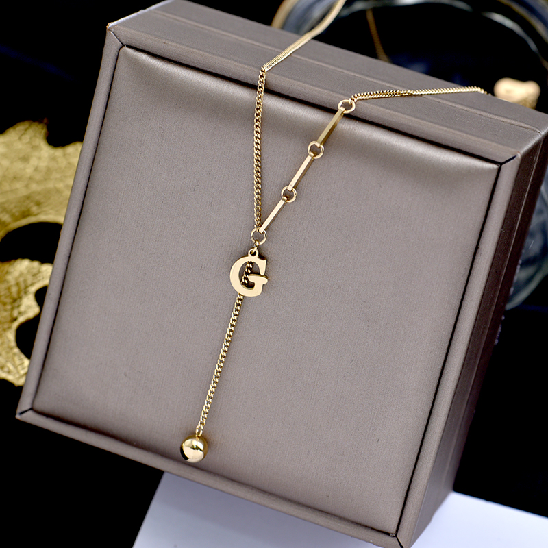 

No-fading Stainless Steel LetterG Women's Chain Necklaceins Simple Titanium Steel chooker Jewelry Gift Never Fade Drop Shipping