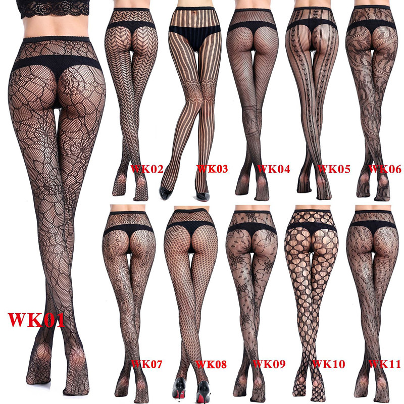 

Sexy Women's Tights Erotic Lingerie Sexy Fishnet Stockings Plus Size Transparent Mesh Pantyhose Collant Femme Nylon Hosiery, Wk36