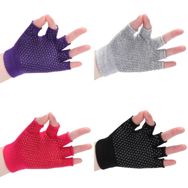 

Mounchain Wrist Protect Comfortable Breathable Semi-finger Yoga Gloves Professional Non Slip Cotton Riding Gloves Training, Gray blue