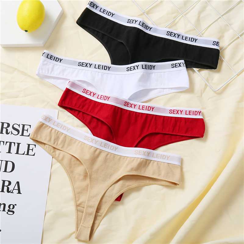 

Female New Sexy Letter Panty For Women Cotton Underwear Lingerie G-String Underpants Ladies Casual Girls' Intimate Thongs -XL, Style 2 set6