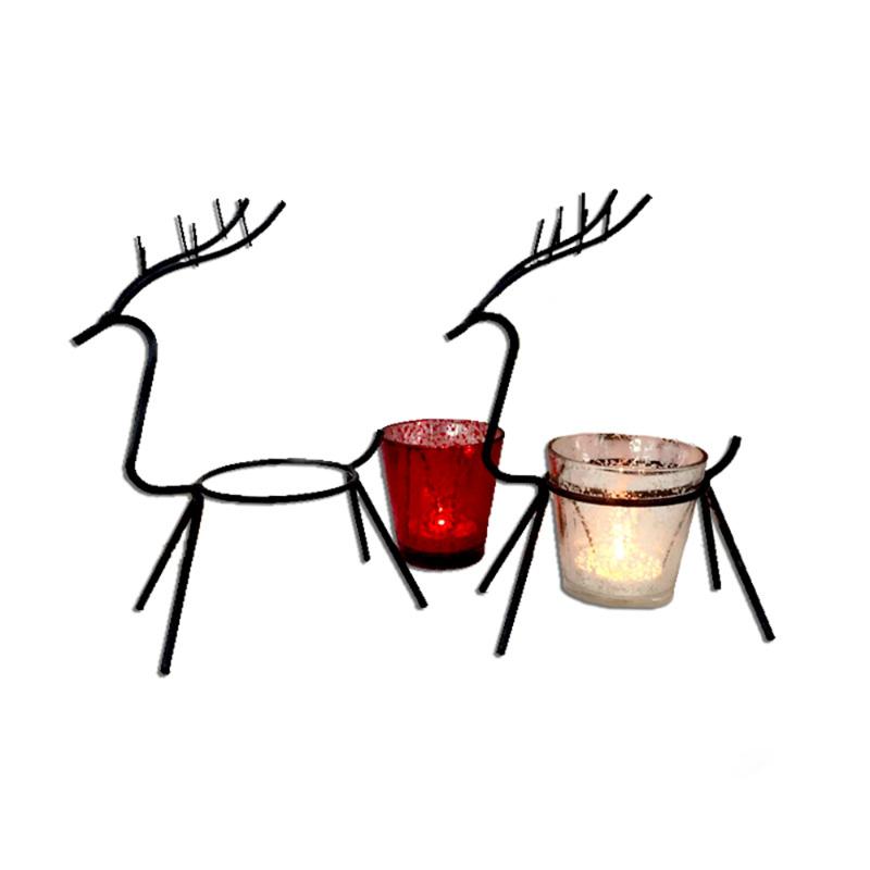 

Europe Romantic Candlestick Christmas Candle Elk Holder Iron Candlestick Light Romantic Wedding/Home Decoration Supplies