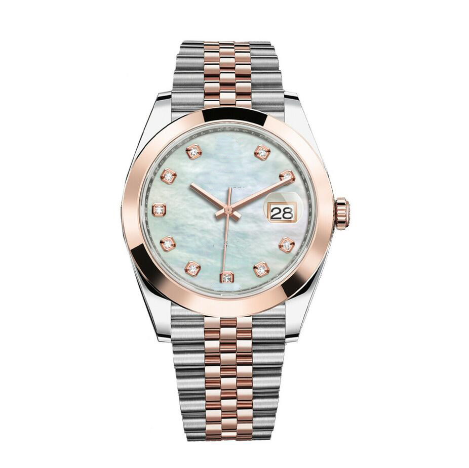 

19 style Hot Sale High quality 41mm Steel Rose Gold MOP Diamond Dial Jubilee Mens Watch 126301, Box