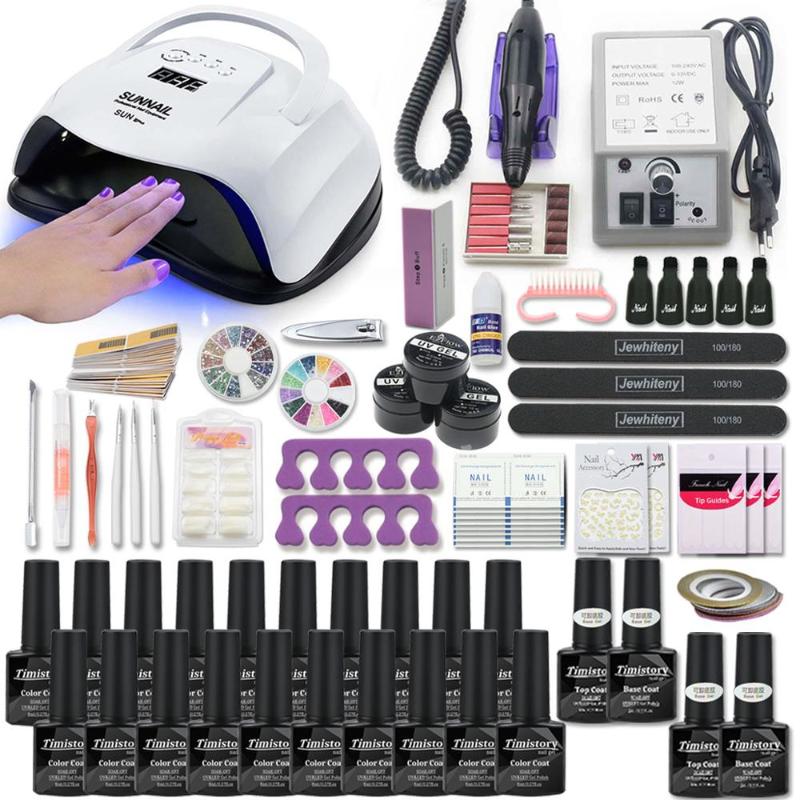 

Super Manicure Set for Nail Kit with led Nail lamp 20000RPM drill Machine Polish Kit Acrylic Art Tools Set