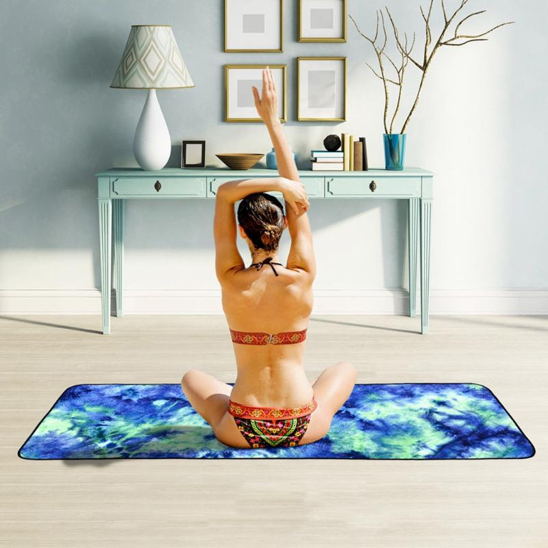 

Anti-slip Yoga Mat Towel Sweat Absorbent Foldable Pilates Pad Towel Fitness Fiber Mat, Green, Red