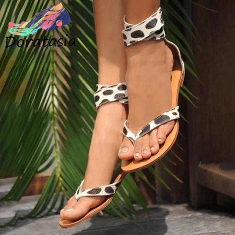 

DORATASIA Casual Summer Flat Shoes 2020 Beach Low Heel Sandals Women New Arrival Ins Hot Leopard Rome Sandals, Yellow