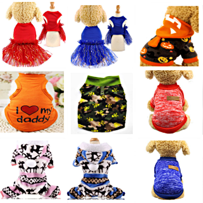 

Jacks Pet Dog Cat Vest Clothes Small Sweater Puppy Soft Coat Jacket Summer Apparel Cartoon Clothing t-shirt Cheap Jumpsuit Outfit pet supply, Mixed batch (refer excel)