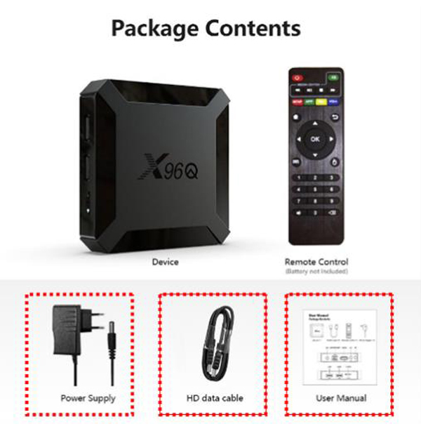 

X96Q Smart TV BOX Android 10.0 Allwinner H313 QuadCore Media Player Set Top Box 1G 8G/2G 16G