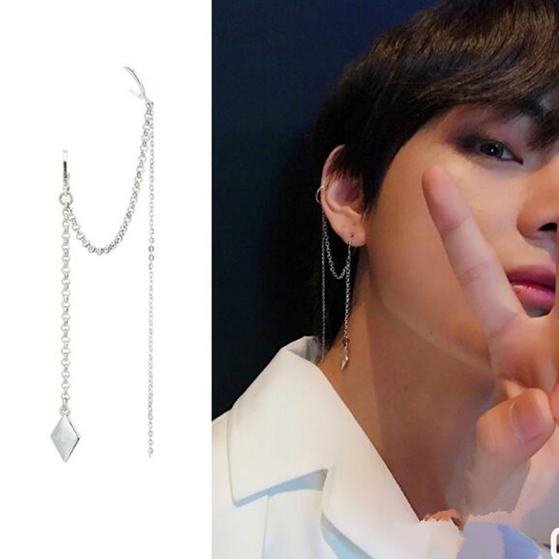 

1PCS Fashion Jewelry Korean Boys Rhomboid Stud Earrings For Women Brincos Men BTSARMY Earring Acessorios