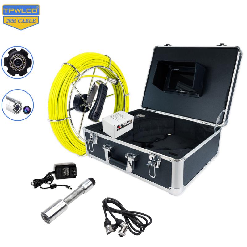 

Hot Selling Drain Vision Sewer Camera Inspections Support DVR Function 23mm Lens 20m Pipe Endoscope Video Camera 7 inch LCD