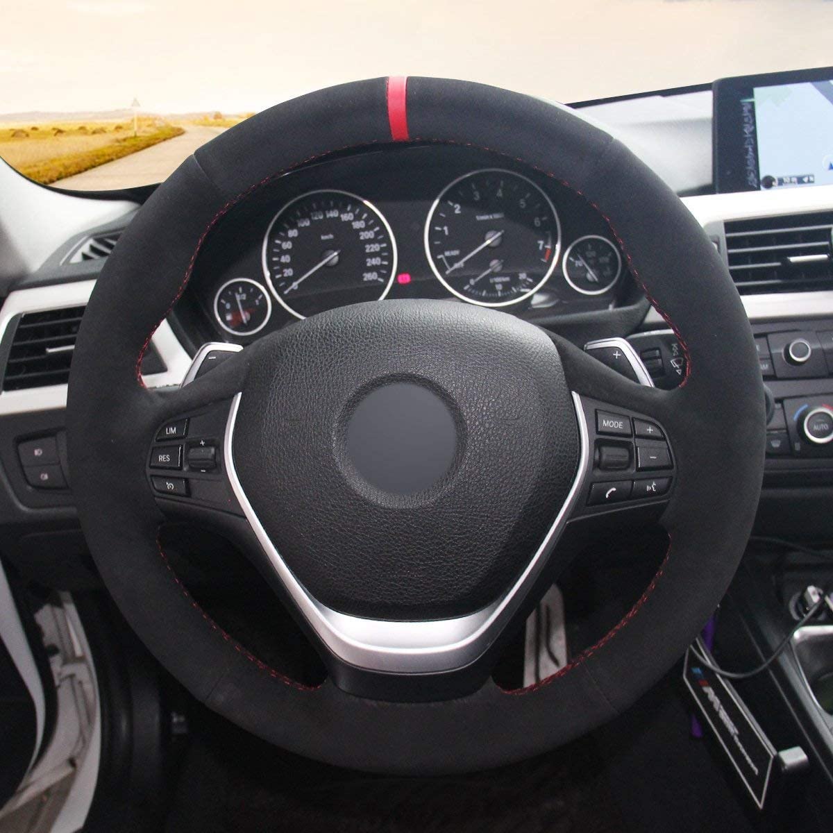 diy Custom Fit Steering Wheel Cover for BMW 2 Series F22 F23 F45 F46 2014-19/ 3 Series F30 F31 F34 F35 2012-19/ 4 Series F32 F33 F36 2014-19-image-566843462