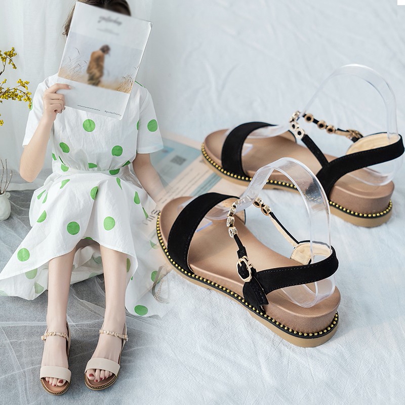 

Women's Wedge Sandals Summer New Listing Korean Style Fashion Suede Sandals, Beige