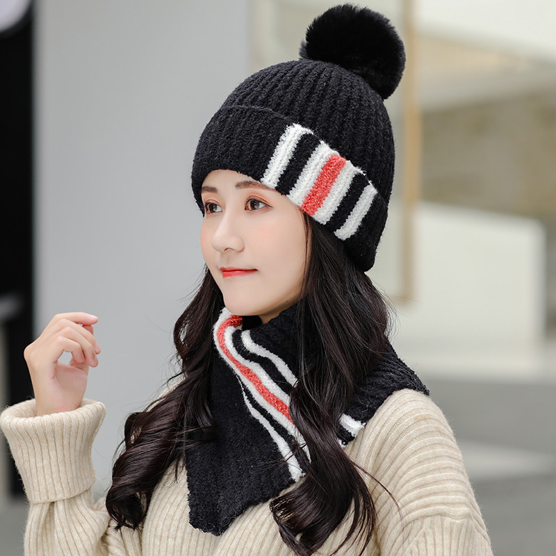 

Warn Winter hat and scarf set For Women's Winter Hat Wool scarves set Two Pieces Keep Warm for fashion girls