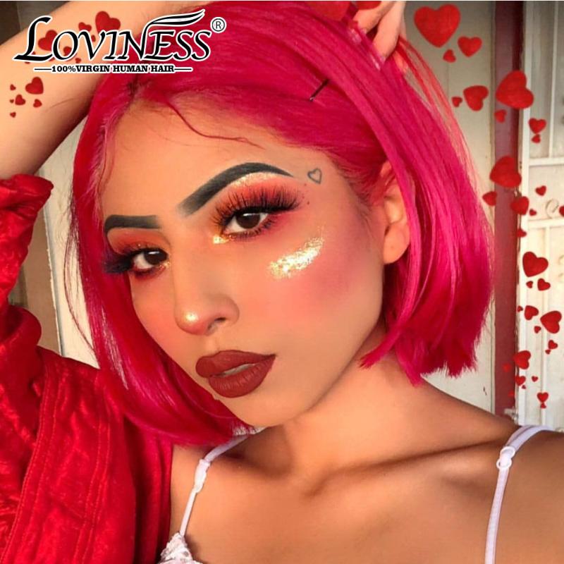 

Loviness 180% Short BoB U part Lace Front Human Hair Wig Honey Blonde Remy Brazilian Hair For Women Cheap Closure Colored Wigs