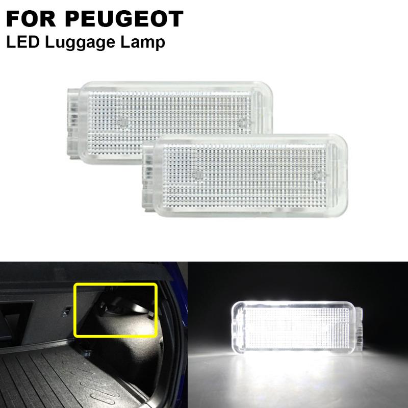 

2PCS White Footwell Luggage Trunk Boot Glove Box LED Light For 1007 206 207 306 307 308 406 407 607 1999-2010 806 04-10, As pic